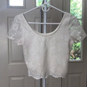 White Lace Crop Top